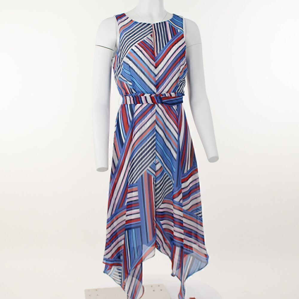 Inc Printed Chiffon MIDI Dress
